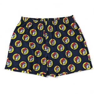 Buc-ee’s Beaver Logo Boxer Shorts Men’s Large Black Cotton Lounge Sleepwear